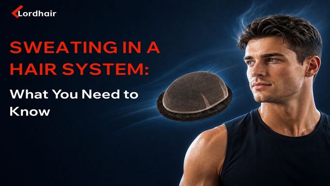 Sweating in a hair system with a breathable lace base and active male wearer