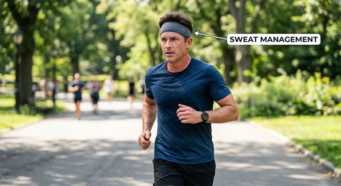 wear a sweatband