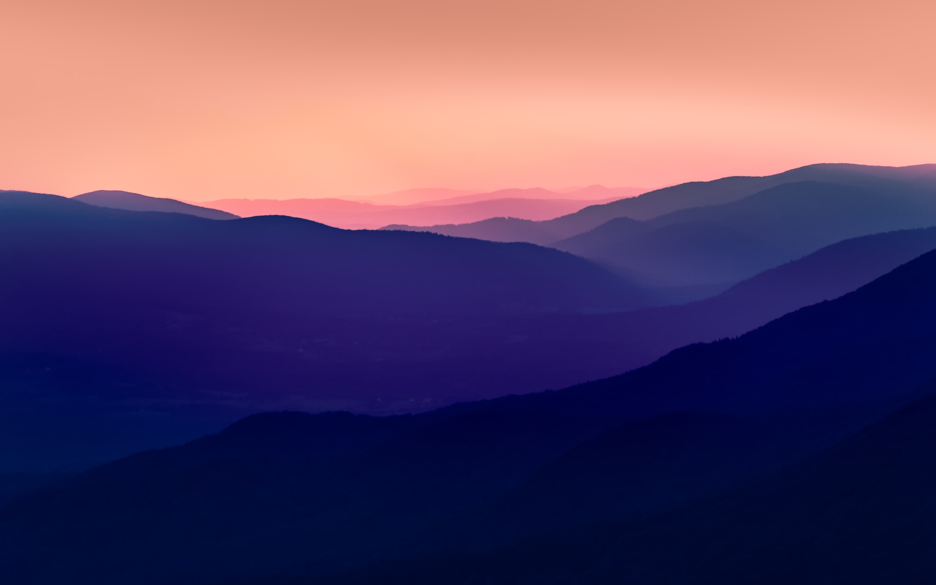 Evening sky above mountains