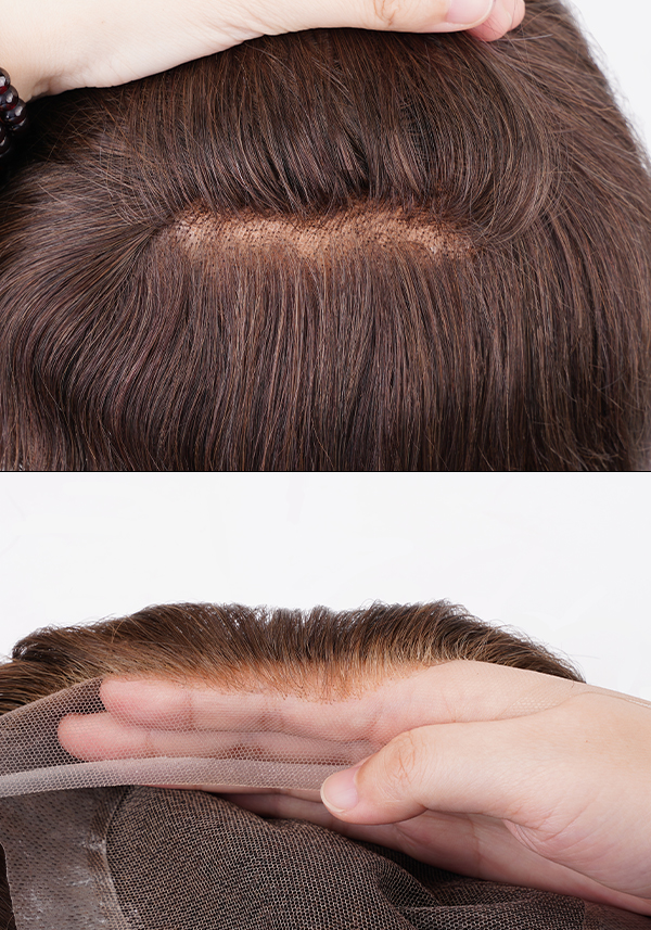 French Lace Front and Top with Skin Base Upgraded Hair
