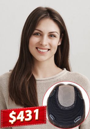 Natural Hairline Women’s Silk-Top & Wefted Back Hairpiece with Virgin Hair outlet