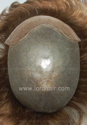 JQ344: Super thin skin with 1" fine welded mono front, Hair replacement system, men's toupee