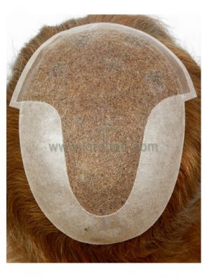 JQ596: Fine welded mono system with poly coating on sides and back male hair replacement