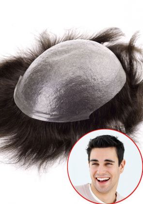 Custom Made Super Thin Skin Base V-looped Hair Replacement System