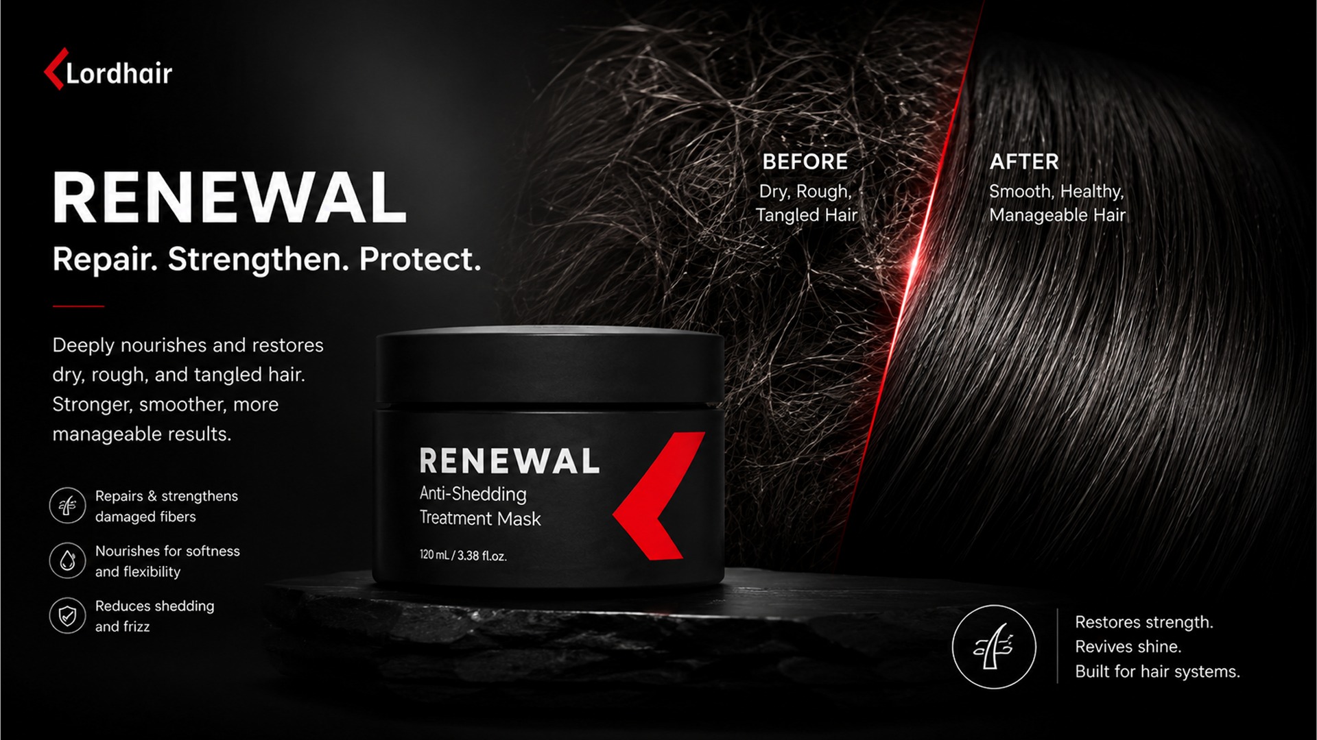 RENEWAL | Deep Moisture Treatment for Hair Systems | Softness & No Tangling (US Only)-image-3