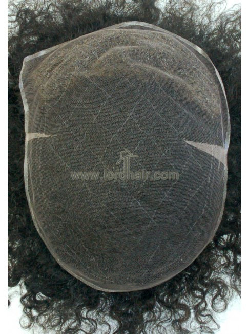 YJ760: Full Lace Base with Stitching Line Indian Human Hair Men's Toupee