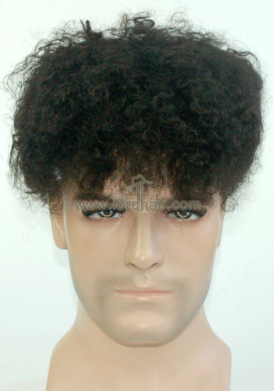 YJ760: Full Lace Base with Stitching Line Indian Human Hair Men's Toupee