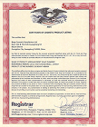 FDA Certificate 1