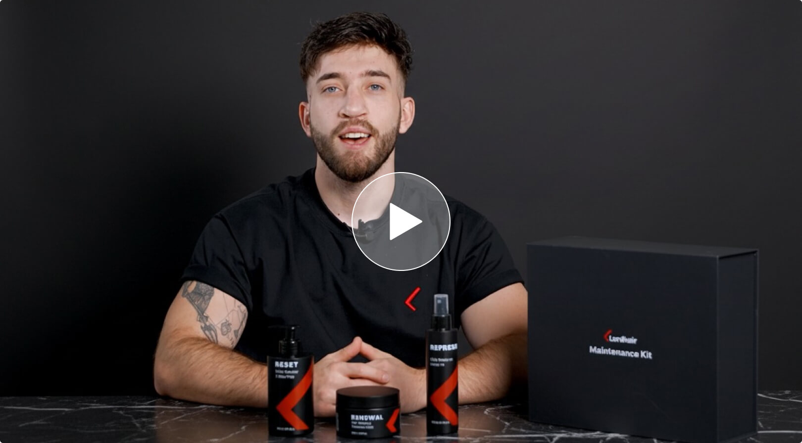 Person with hair products