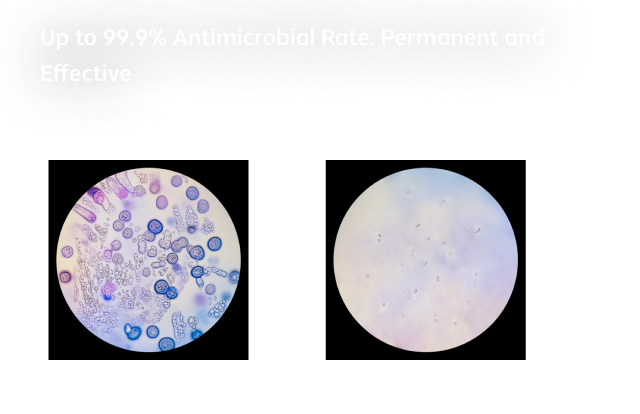 Up to 99.9% Antimicrobial Rate, Permanent and Effective (Based on SGS Test Report ASH24-0078740-01), Certified by CE and FDA