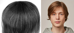 Silky straight hair texture