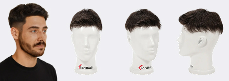 French crop men's hair system style