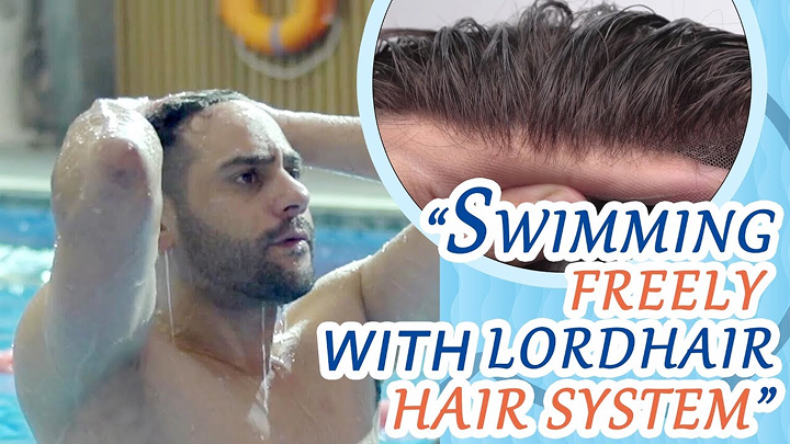 Swimming with a hair system