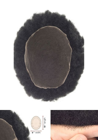 African American Male Wigs with Breathable Full French Lace