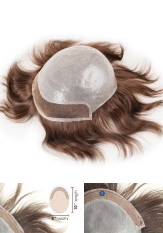0.08mm Thin Skin Men's Hair Systems with Lace Front