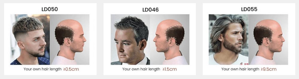 Hair system haircuts and bio hair length