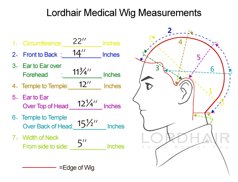 Lordhair Medical Wig Measurements Lordhair Medical Wig Measurements