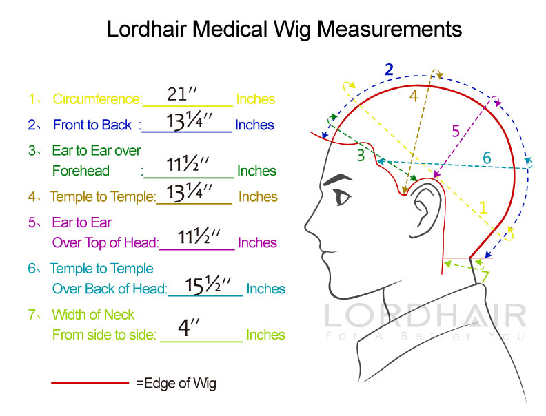 Lordhair Medical Wig Measurements