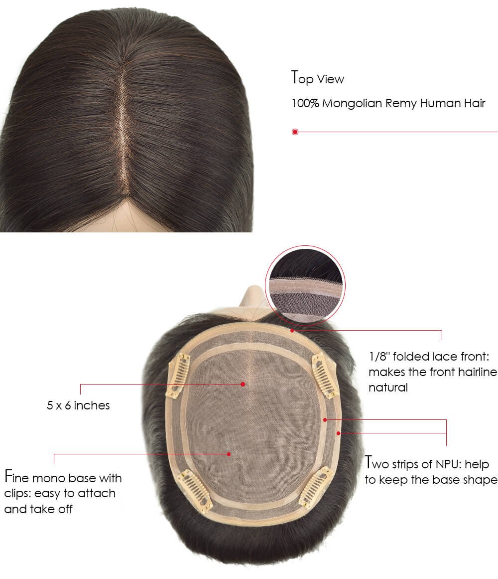 Mono Topper Wig for Women Mono Topper Wig for Women