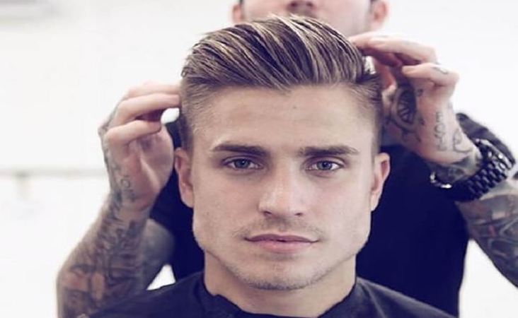 Side part haircut - what is this longer length of hair on the sides called?  (circled in red) How do I ask for this at the barber? : r/malehairadvice