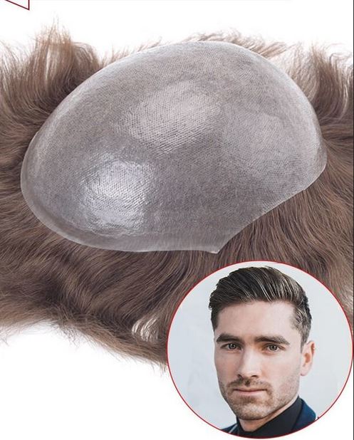 Remy hair topper for men