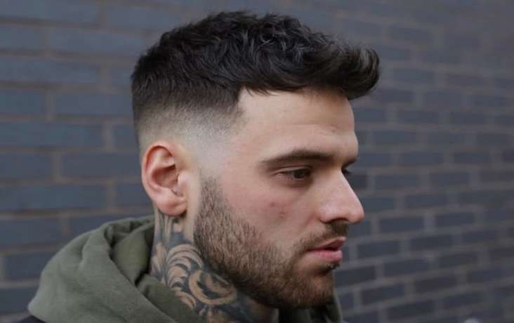 Spiky hair with low fade 