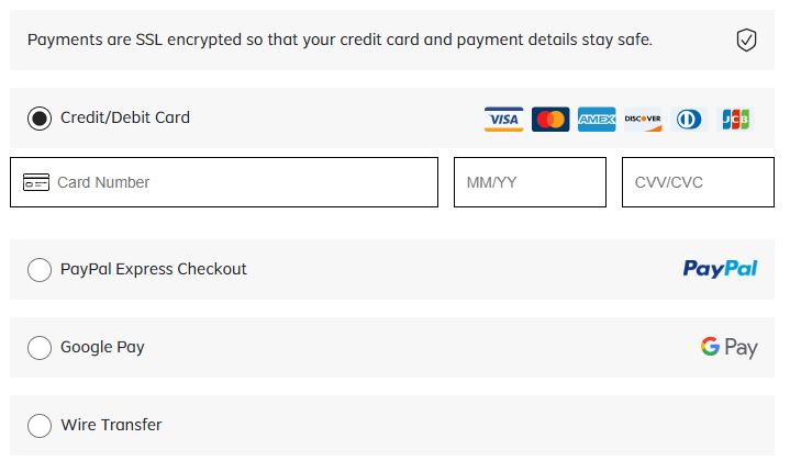 Payment methods