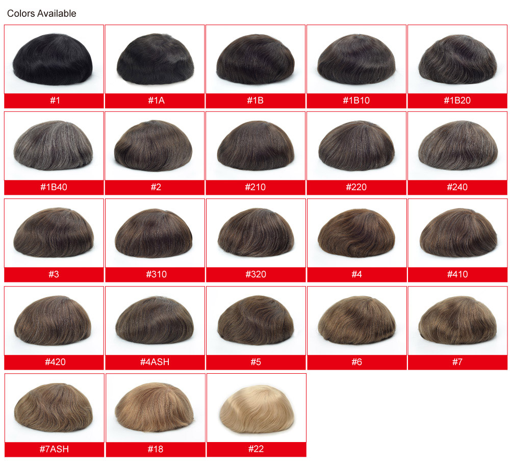 Men's Hairpiece Color Men's Hairpiece Color