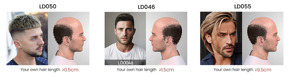 Hair system haircuts and bio hair length
